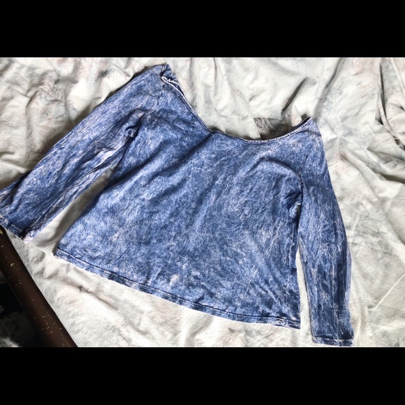Faded, Periwinkle, Grunge, 3/4 Length Tee - Picture 5 of 5